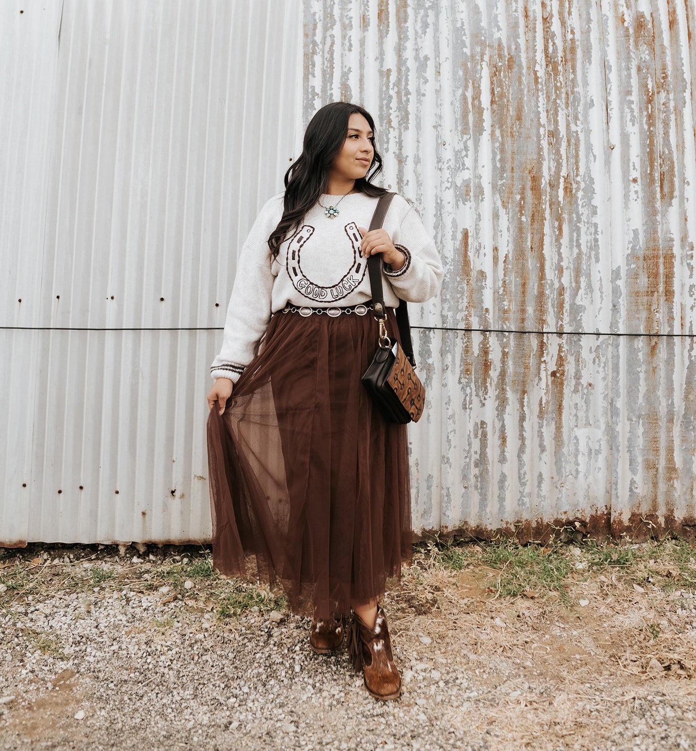 Chocolate Midi Skirt TU4300 - Southern Soule Designs