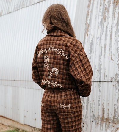 Chocolate Not My First Rodeo Jacket BRJ3974 - Southern Soule Designs