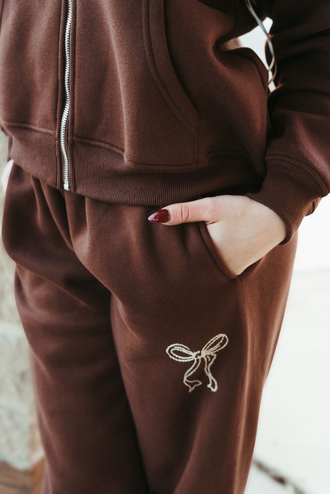 Chocolate Ribbon Embroidered Sweatpants BRP3190-1 – Southern Soule