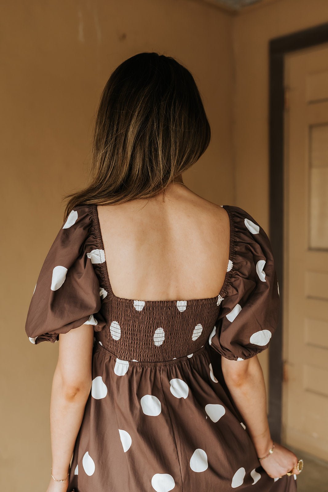 Chocolate/White Polka Dot Maxi Dress WL25 - 12140 - Southern Soule Designs