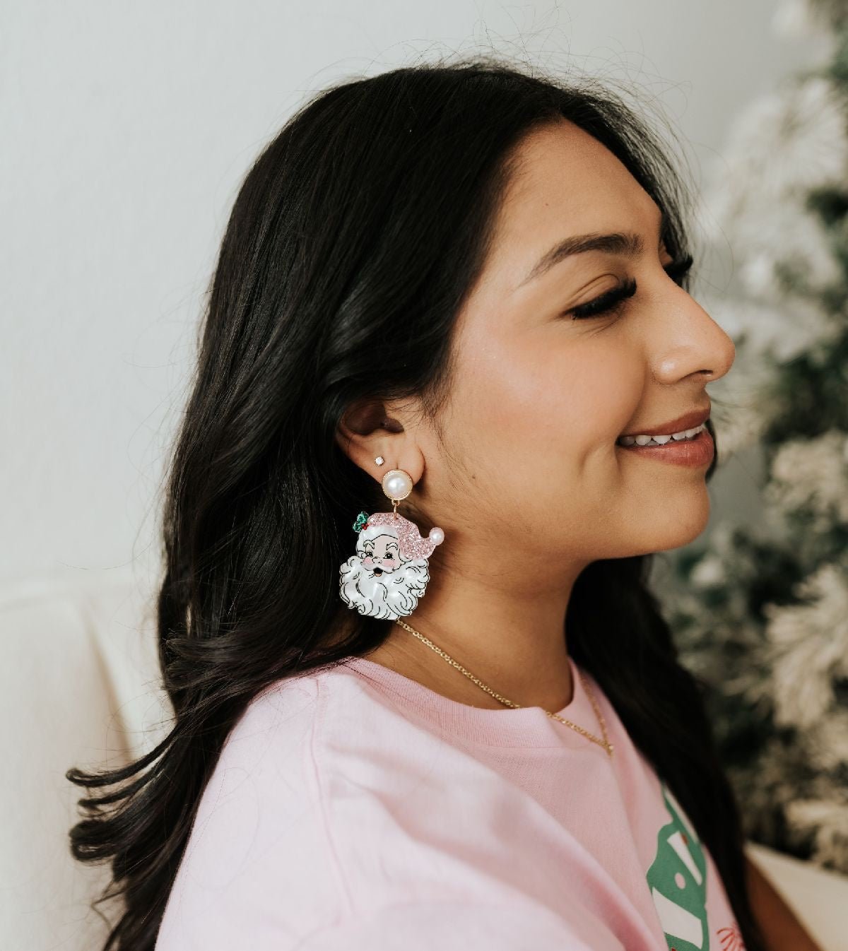 Christmas Santa Claus Dangling Earrings - Southern Soule Designs