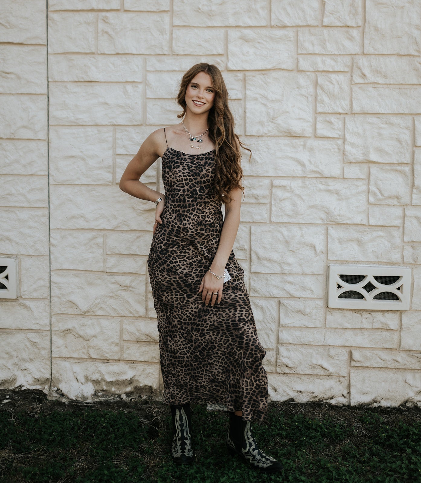 Cielo Leopard Midi Dress Desert Tan ZD253232 - Southern Soule Designs