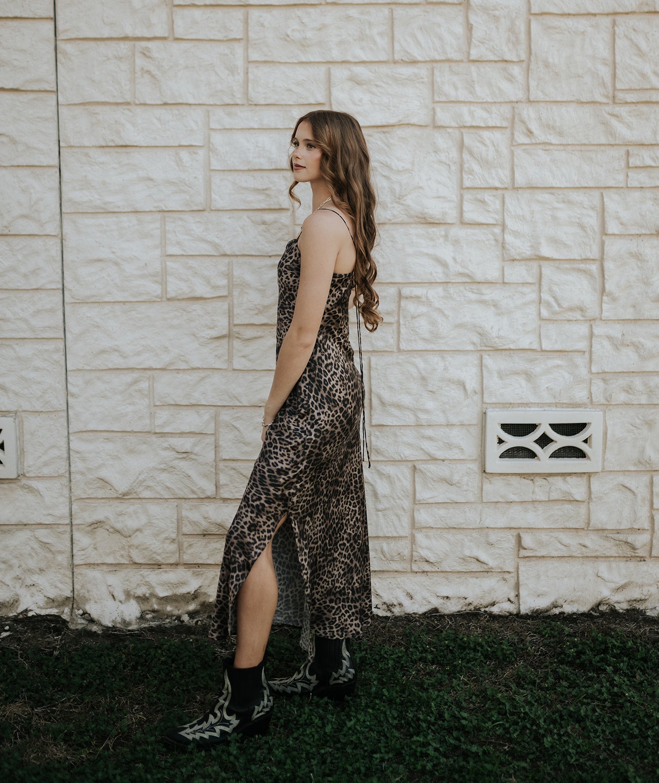 Cielo Leopard Midi Dress Desert Tan ZD253232 - Southern Soule Designs