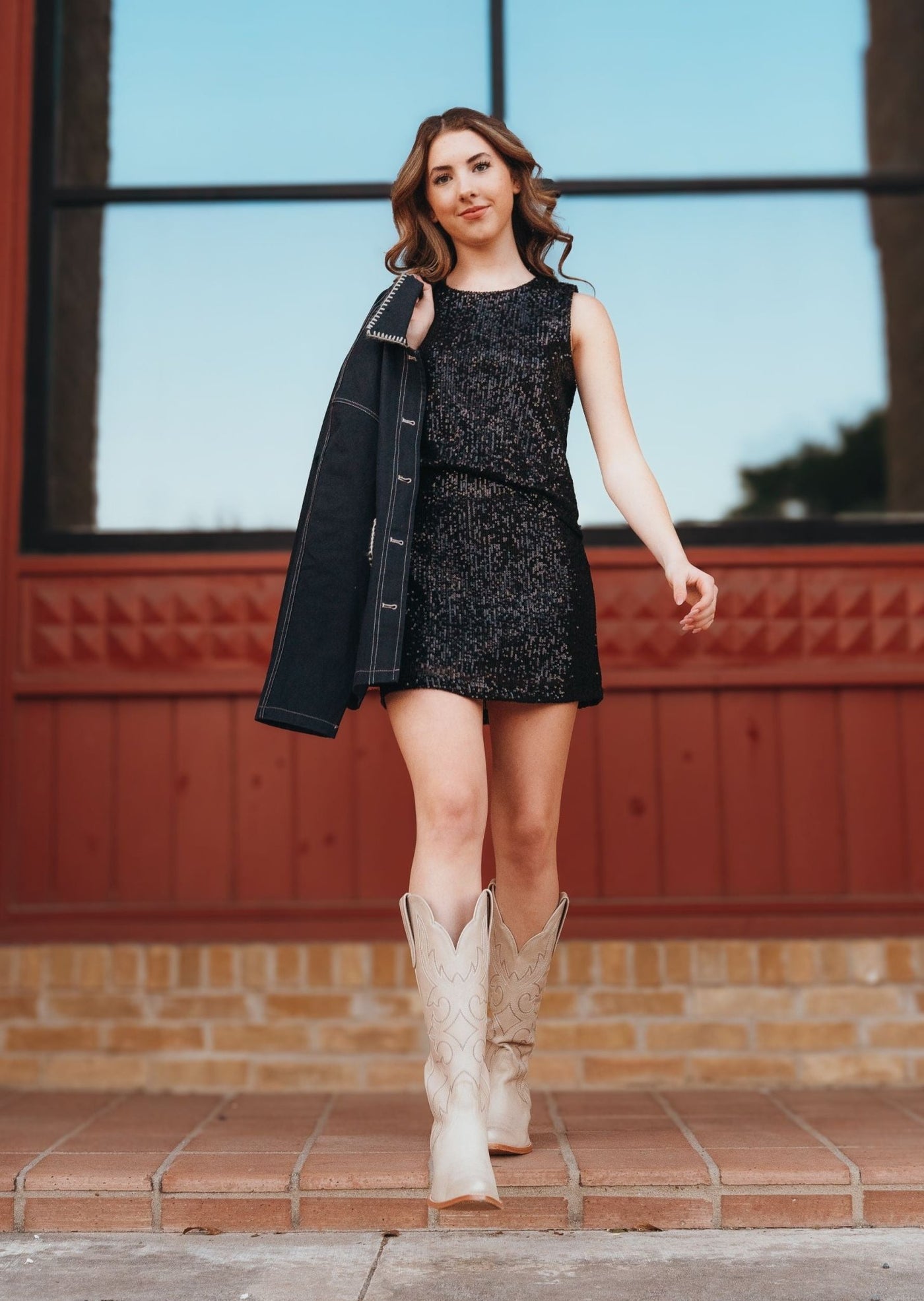 Ciera Sequin Mini Skirt Balck ZK244239 - Southern Soule Designs