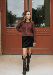 Ciera Suede Mini Skirt Black ZK253337 - Southern Soule Designs
