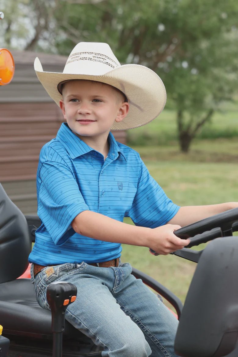 Cinch Boy's Blue Polo MTK7600016 - Southern Soule Designs