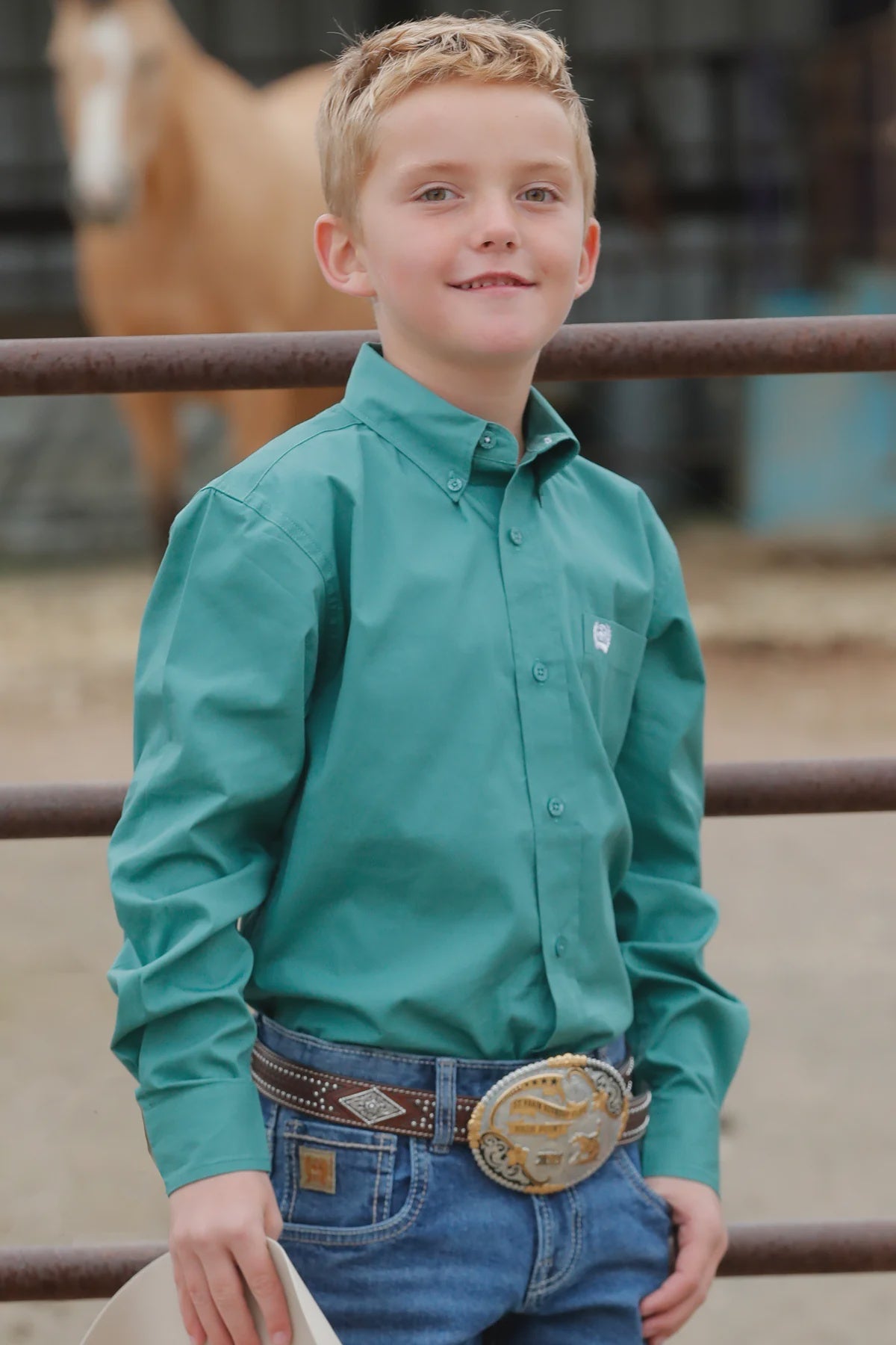 Cinch Boys Green Long Sleeve MTW7060355 - Southern Soule Designs