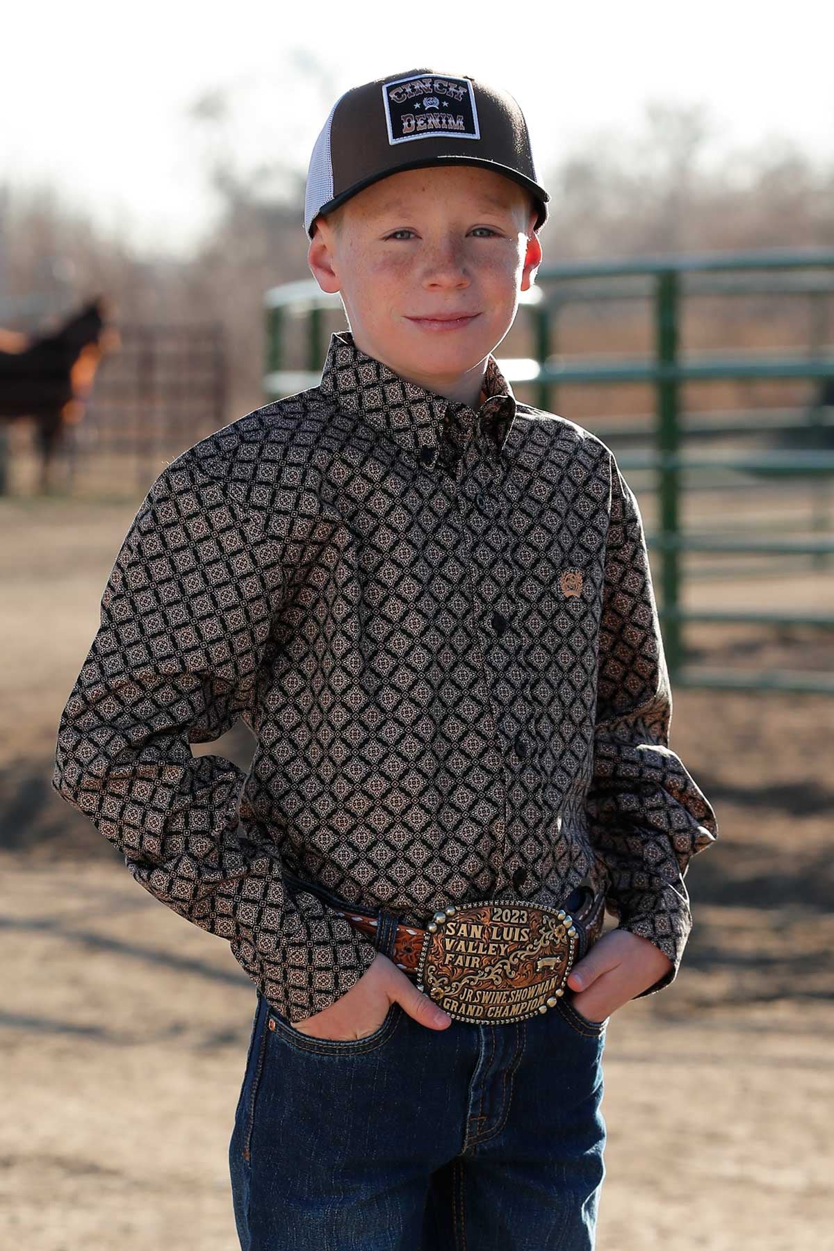 Cinch Boys Long Sleeve Print Black MTW7060360 - Southern Soule Designs