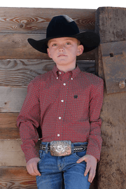 Cinch Boys Long Sleeve Print Red MTW7060361 - Southern Soule Designs