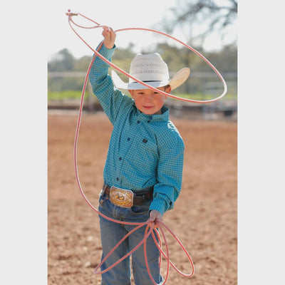 Cinch Boy's Long Sleeve Print Shirt Turquoise MTW7060375 - Southern Soule Designs