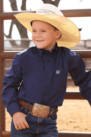 Cinch Boys Long Sleeve Solid Shirt Royal MTW7060412 - Southern Soule Designs