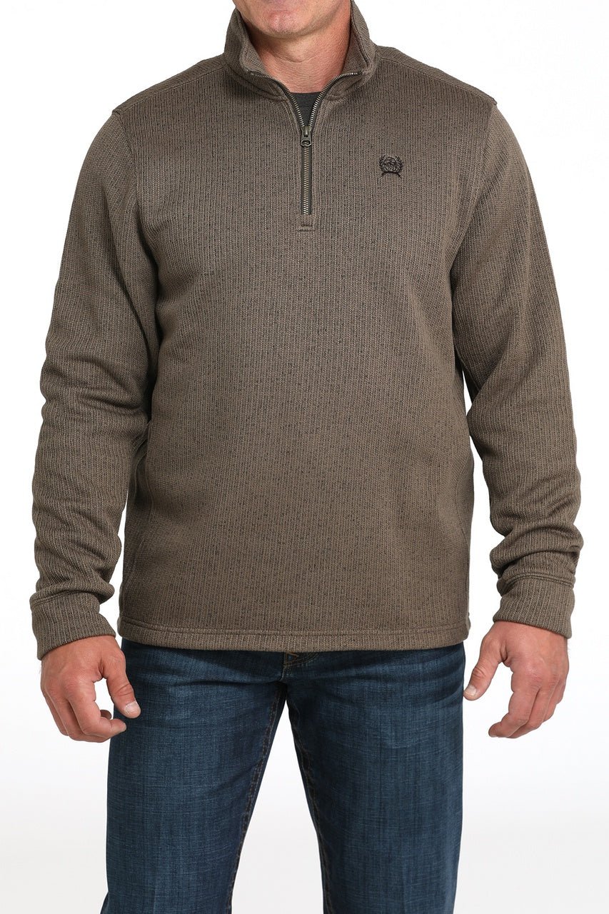 Cinch Men's 1/4 Zip Sweater Brown MWK1080017 - Southern Soule Designs