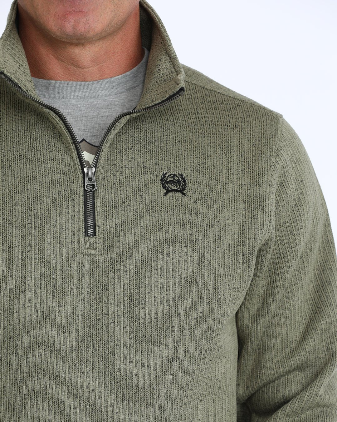 Cinch Men's 1/4 Zip Sweater Olive MWK1080021 - Southern Soule Designs