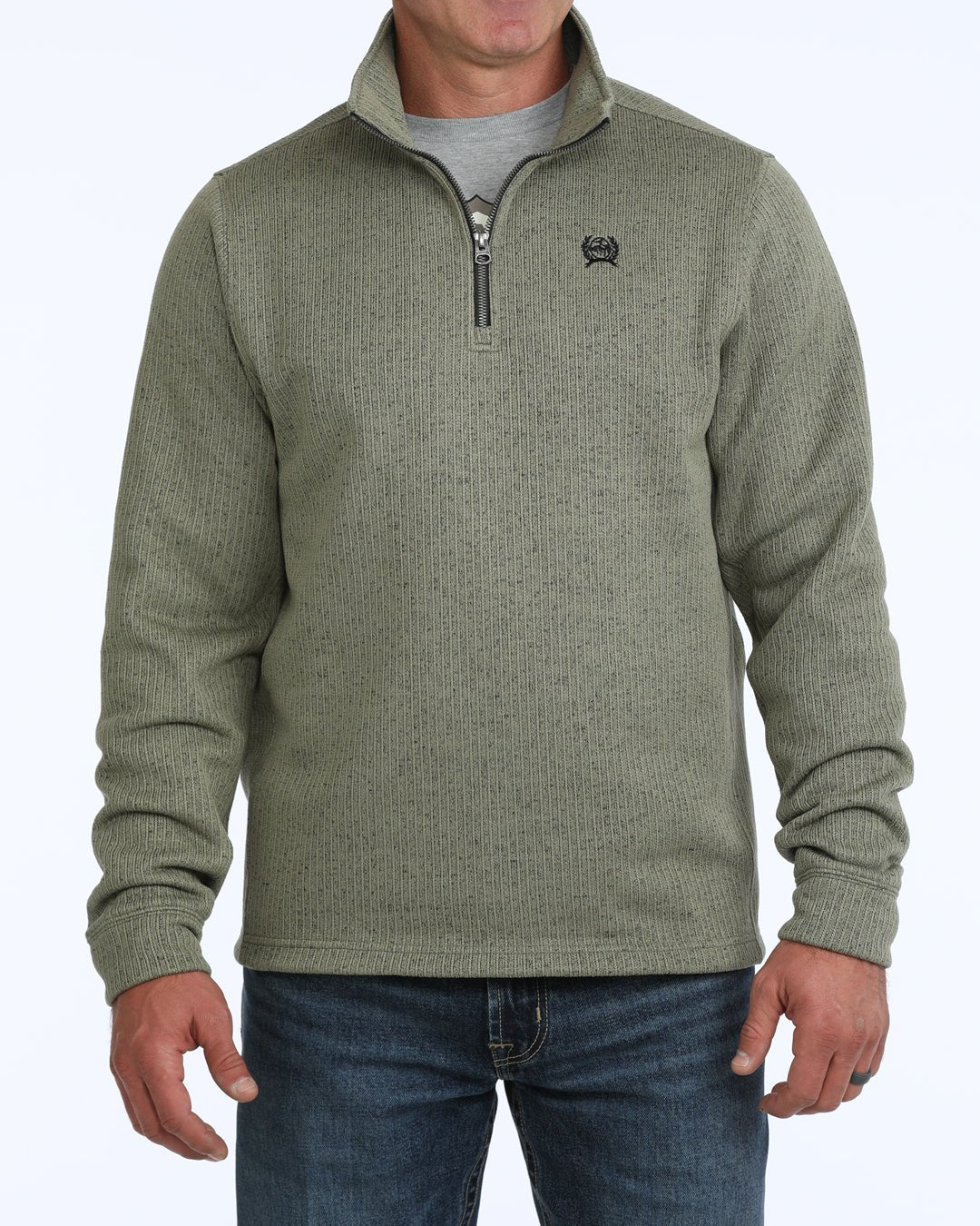 Cinch Men's 1/4 Zip Sweater Olive MWK1080021 - Southern Soule Designs