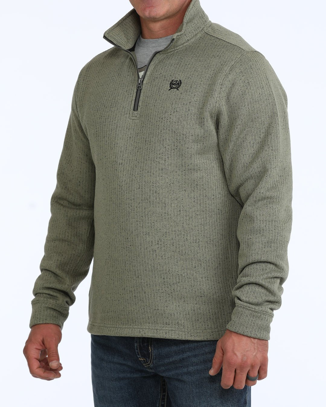 Cinch Men's 1/4 Zip Sweater Olive MWK1080021 - Southern Soule Designs