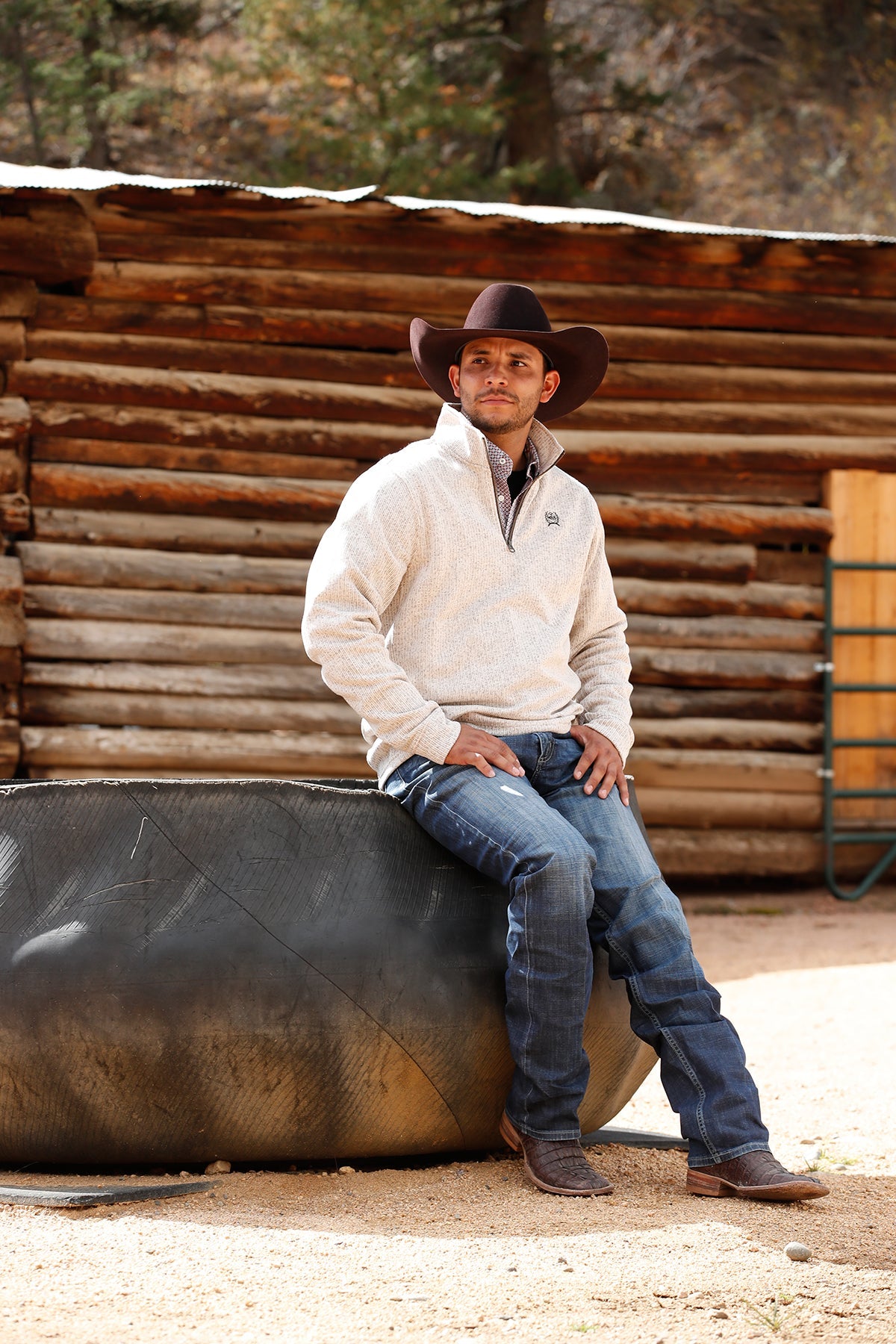 Cinch Men's 1/4 Zip Sweater Stone MWK1080013 - Southern Soule Designs