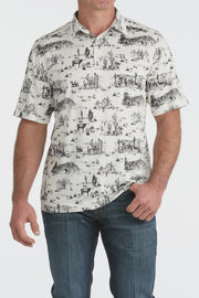 Cinch Men's ArenaFlex Polo Cream MTK1865038 - Southern Soule Designs