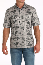 Cinch Men's Arenaflex Polo Gray MTK1863049 - Southern Soule Designs