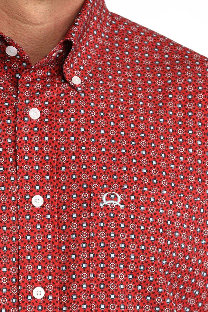 Cinch Men's Arenaflex Red Short Sleeve Shirt MTW1704172 - Southern Soule Designs