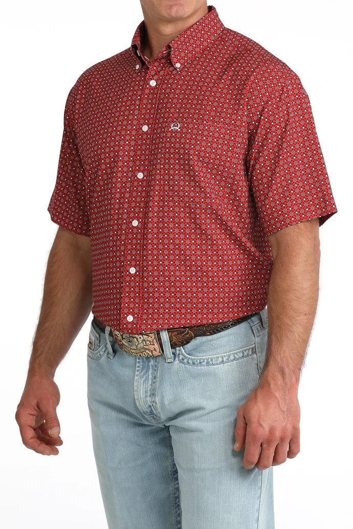 Cinch Men's Arenaflex Red Short Sleeve Shirt MTW1704172 - Southern Soule Designs