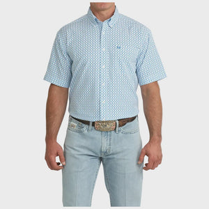 Cinch Men's ArenaFlex Short Sleeve Blue Print MTW1704170 - Southern Soule Designs