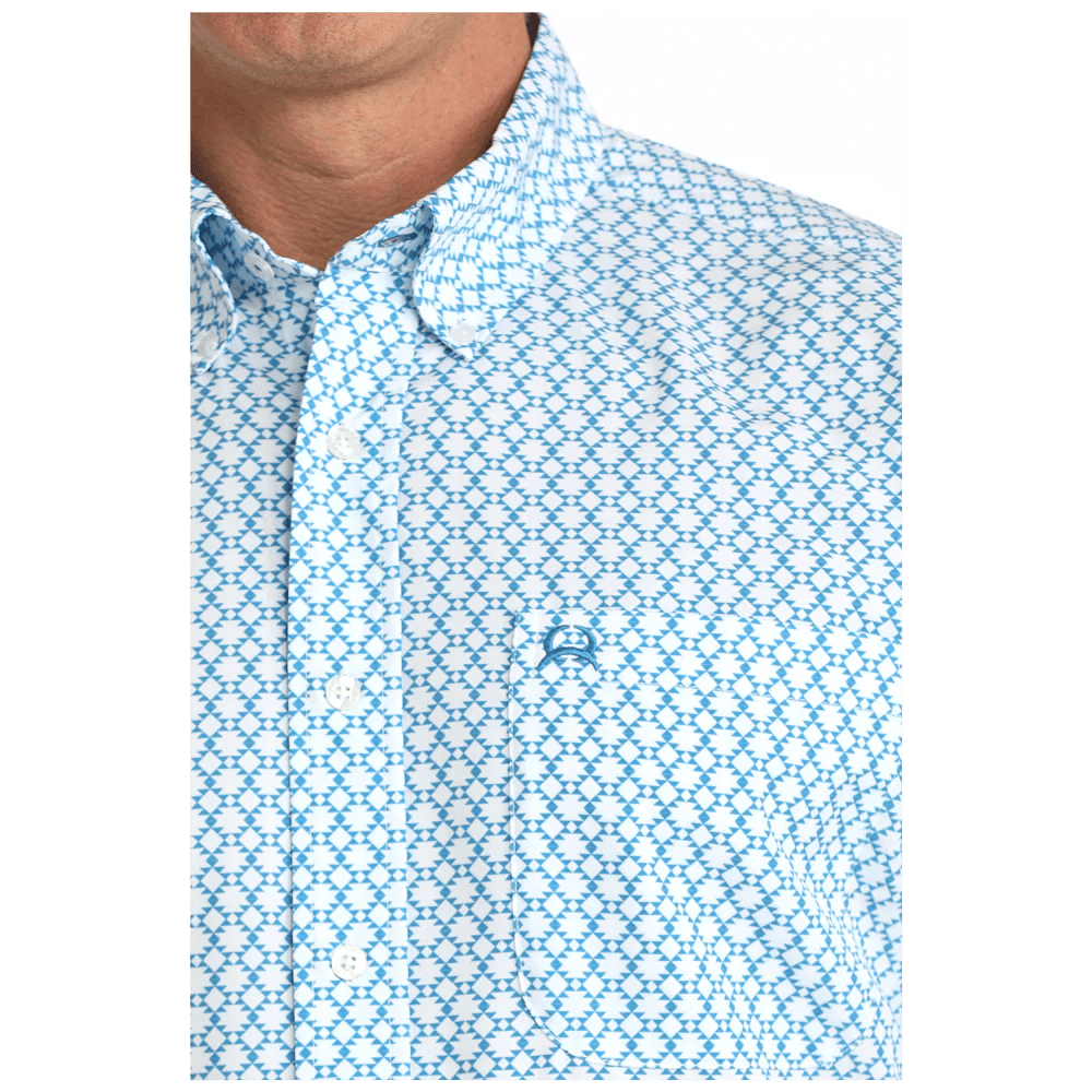 Cinch Men's ArenaFlex Short Sleeve Blue Print MTW1704170 - Southern Soule Designs