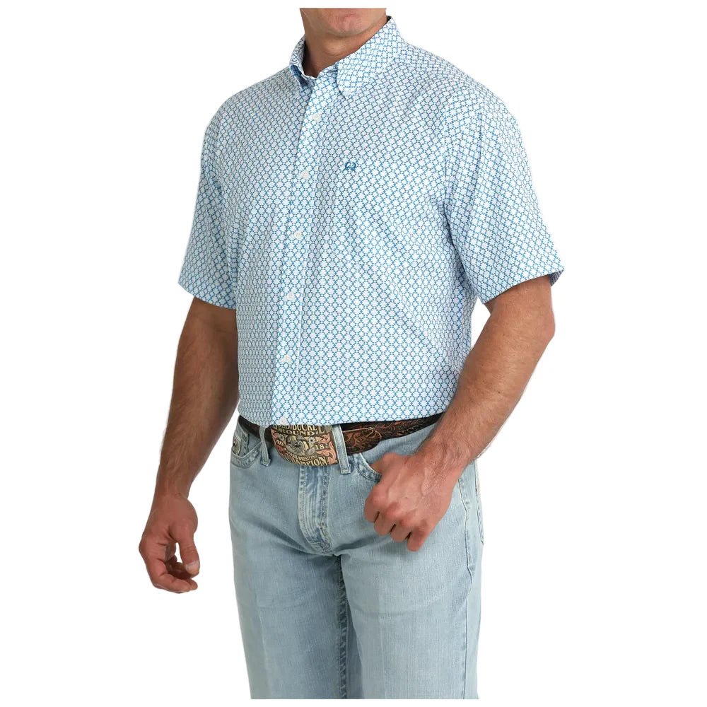 Cinch Men's ArenaFlex Short Sleeve Blue Print MTW1704170 - Southern Soule Designs