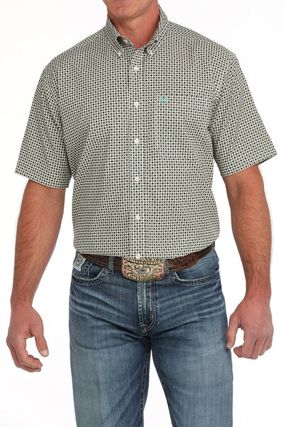 Cinch Men's Arenaflex Short Sleeve Geometric Print Shirt Cream MTW1704148 - Southern Soule Designs
