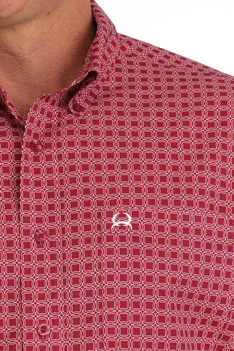 Cinch Men's Arenaflex Short Sleeve Shirt Pink MTW1704151 - Southern Soule Designs