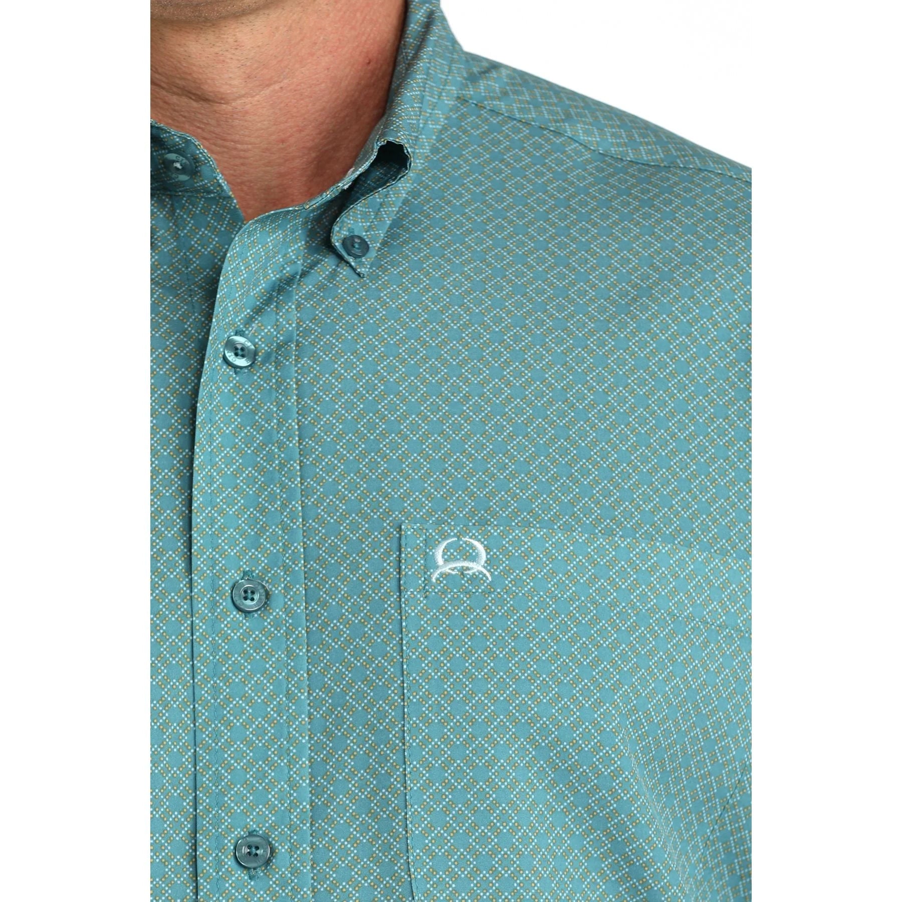Cinch Men's Arenaflex Teal Short Sleeve Shirt MTW1725005 - Southern Soule Designs