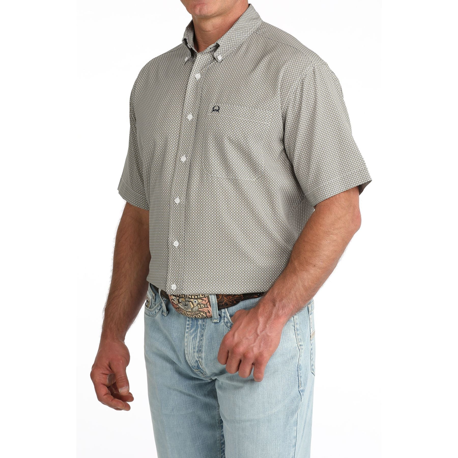 Cinch Men's Arenaflex White Short Sleeve Shirt MTW1704174 - Southern Soule Designs