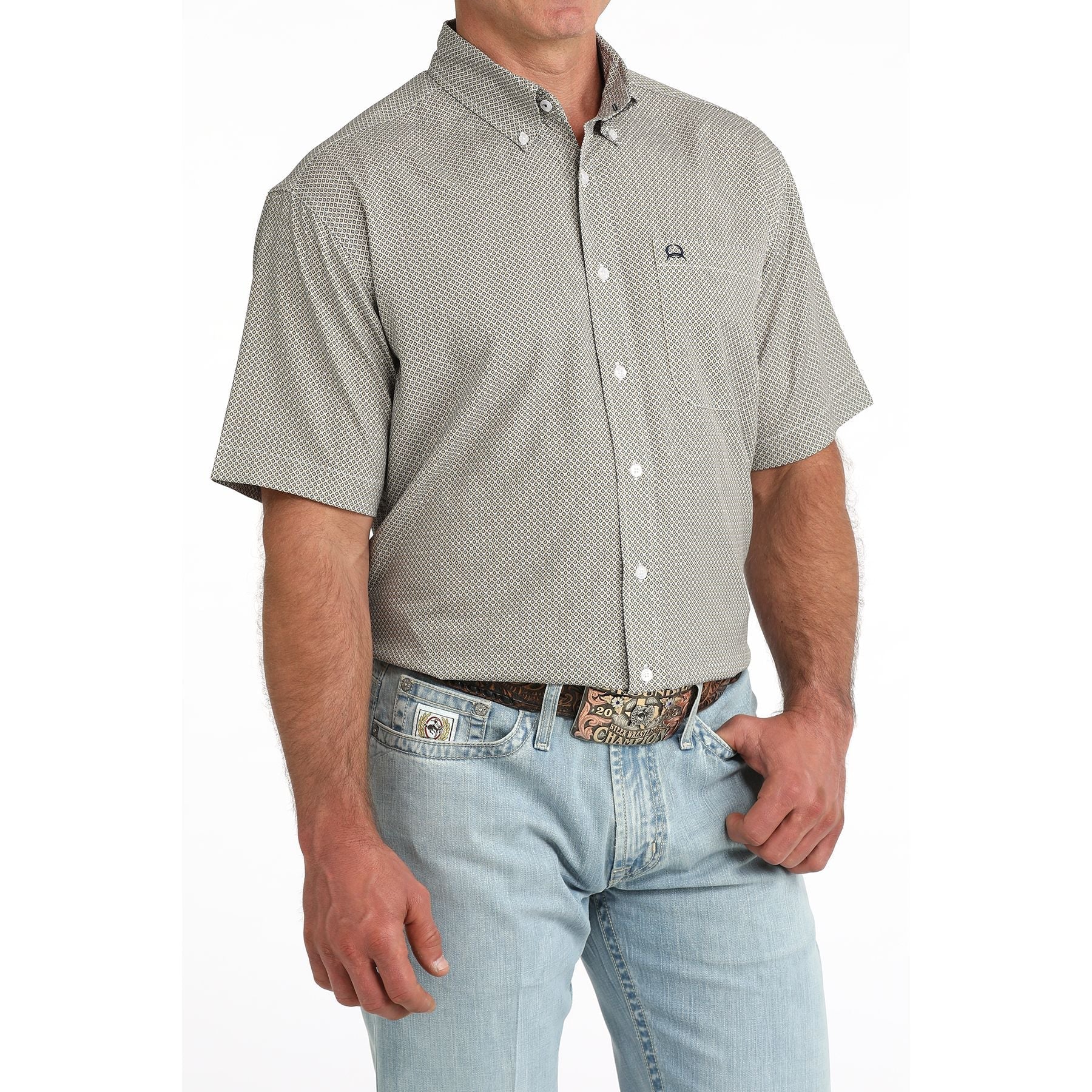 Cinch Men's Arenaflex White Short Sleeve Shirt MTW1704174 - Southern Soule Designs