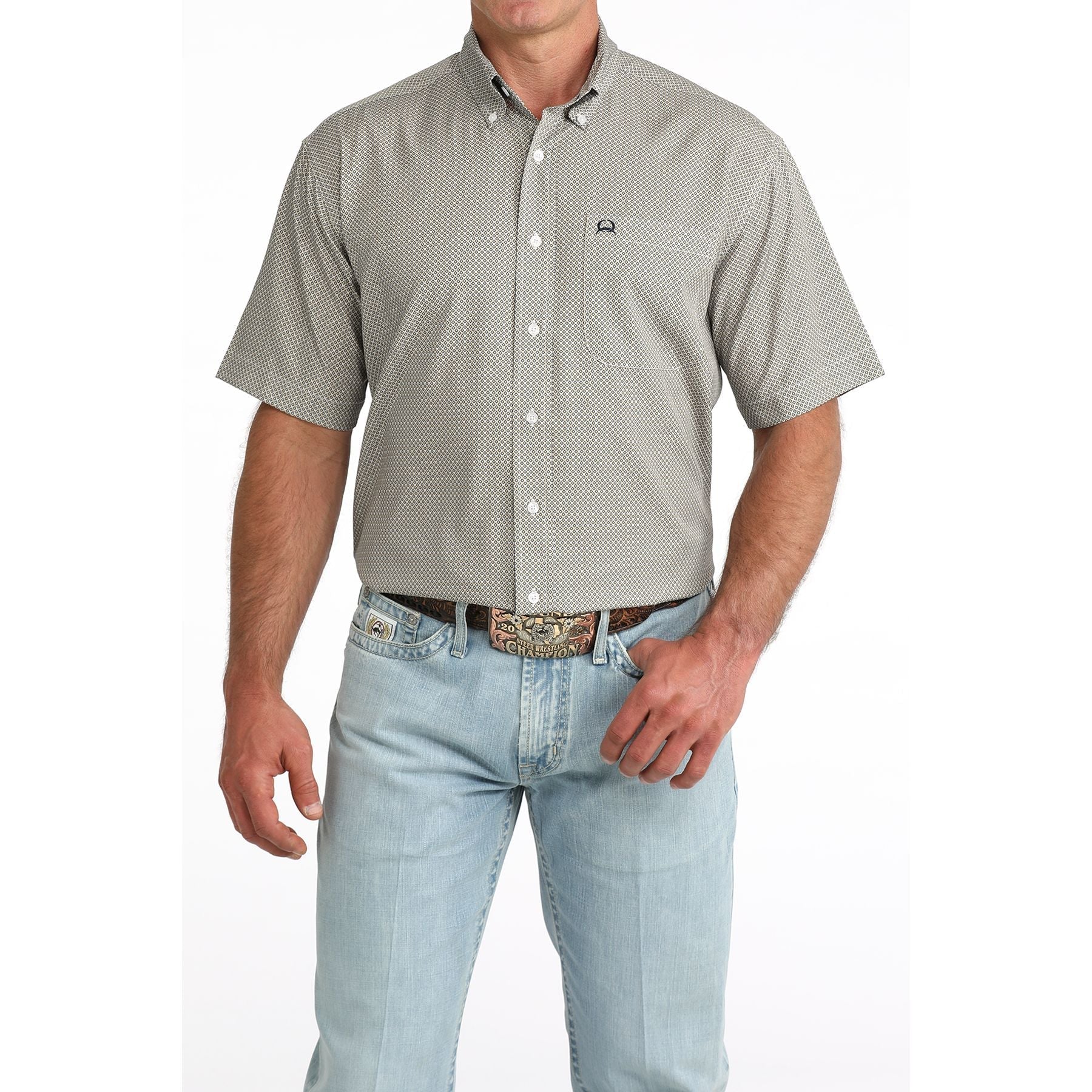 Cinch Men's Arenaflex White Short Sleeve Shirt MTW1704174 - Southern Soule Designs