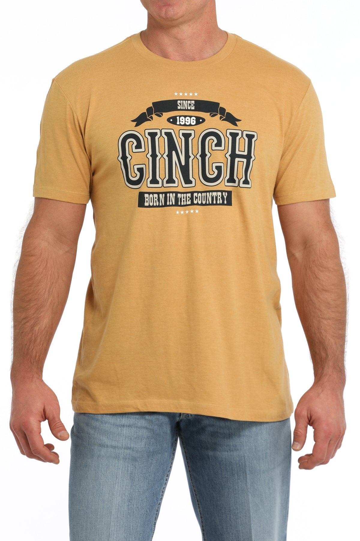 Cinch Men's Born In The Country Tee Gold MTT1690652 - Southern Soule Designs