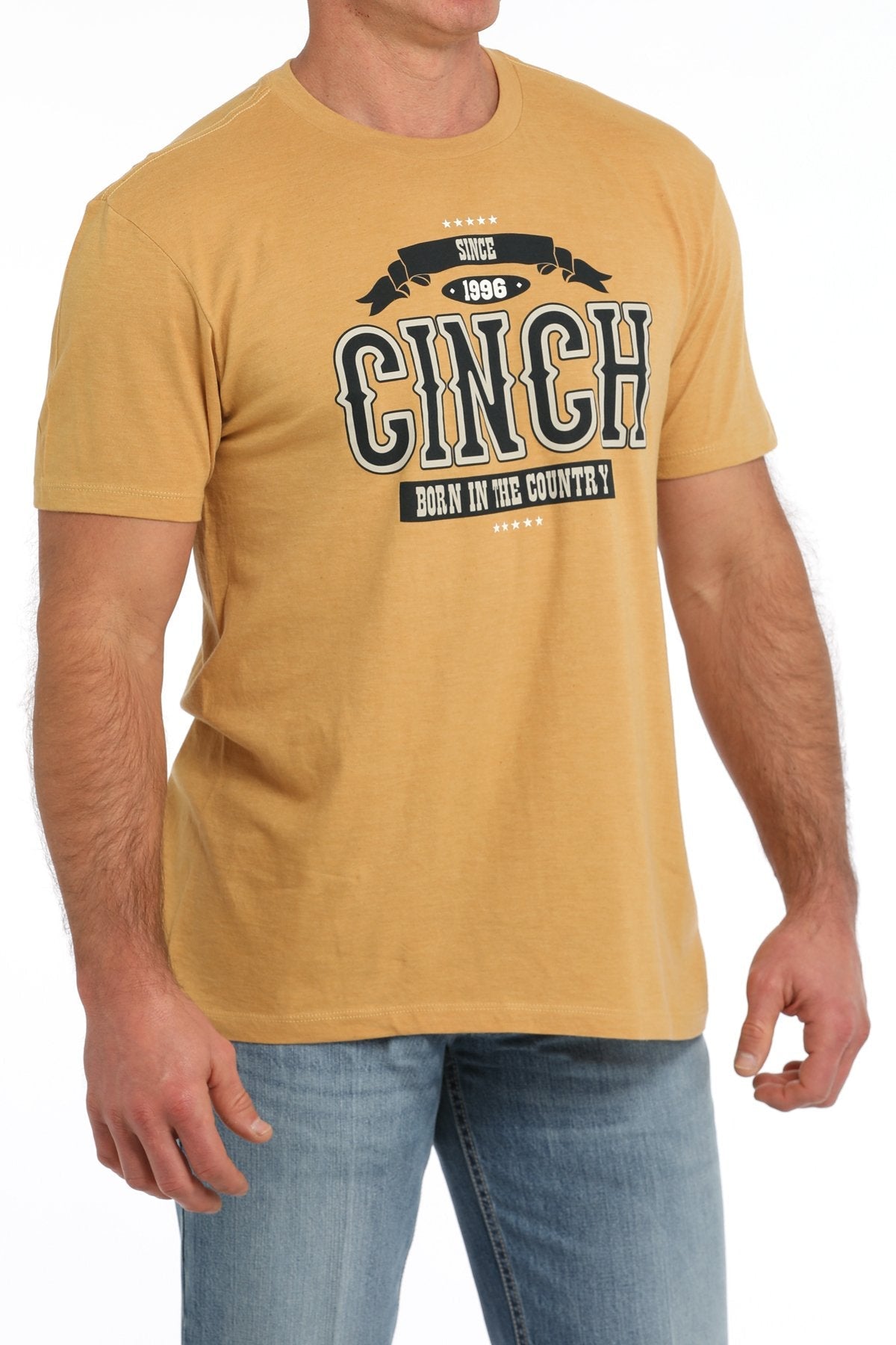 Cinch Men's Born In The Country Tee Gold MTT1690652 - Southern Soule Designs