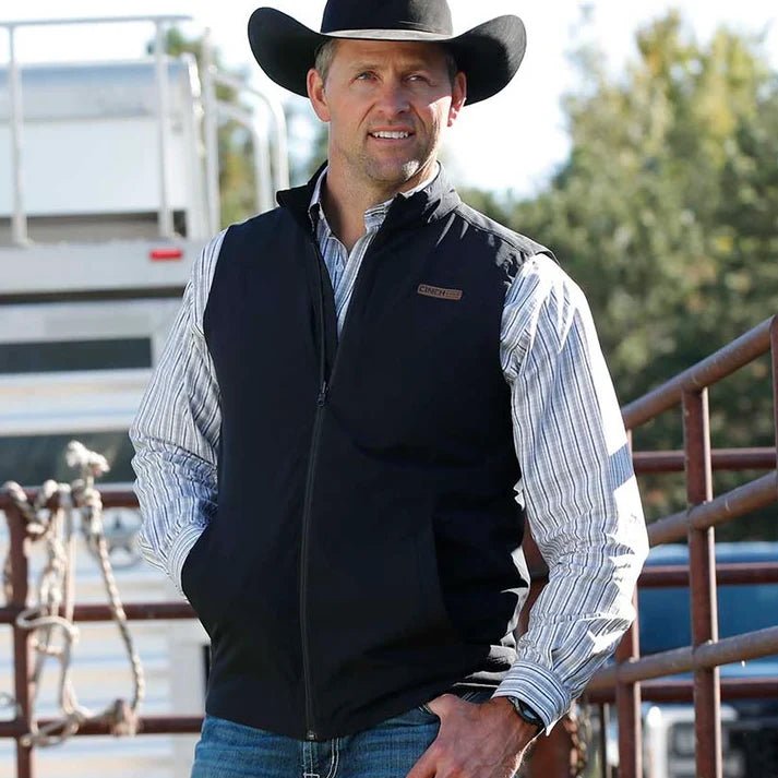 Cinch Men's Canvas Vest Black MWV1927001 - Southern Soule Designs