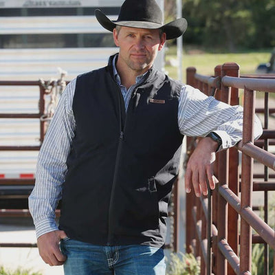 Cinch Men's Canvas Vest Black MWV1927001 - Southern Soule Designs