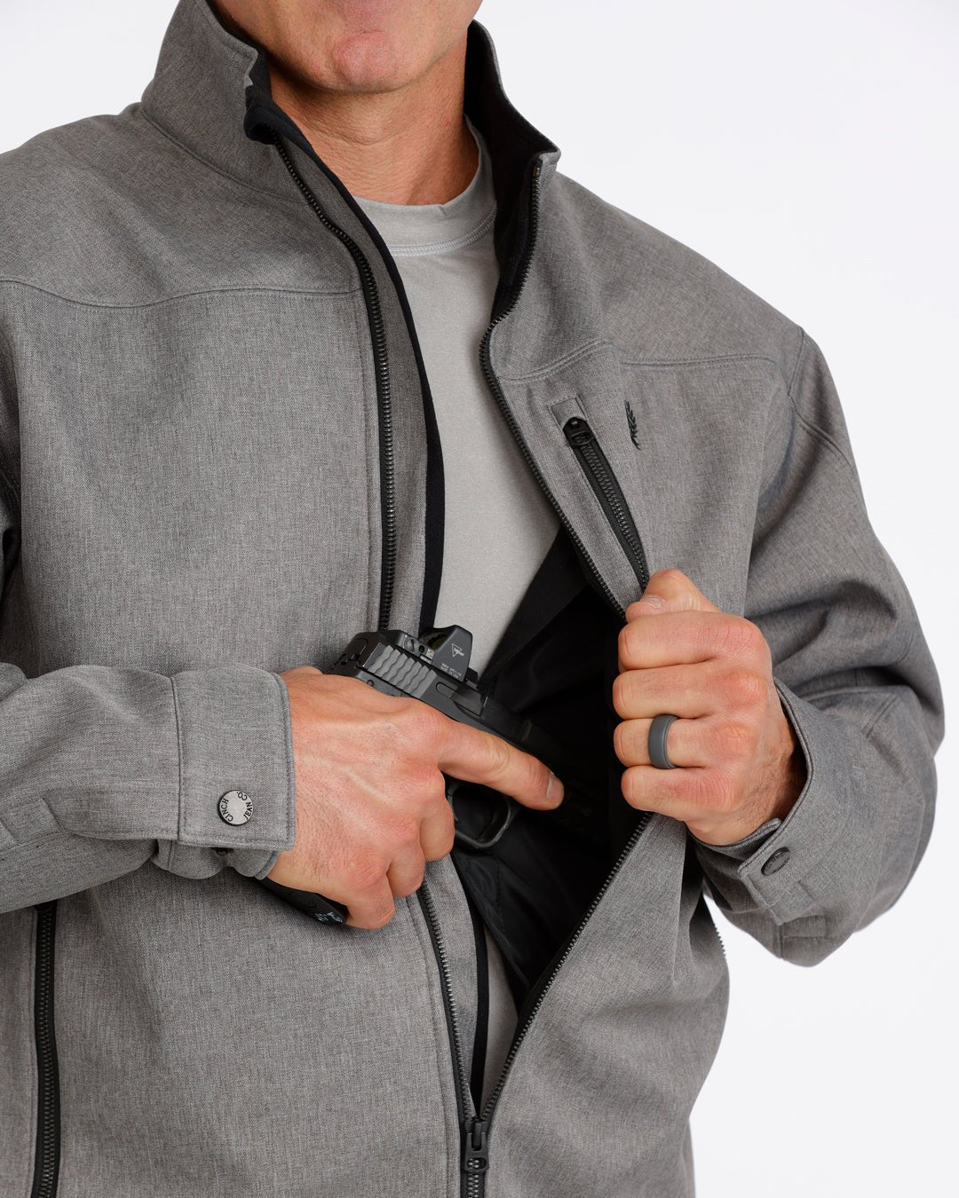 Cinch Men's Concealed Carry Bonded Jacket Gray MWJ1537008 - Southern Soule Designs