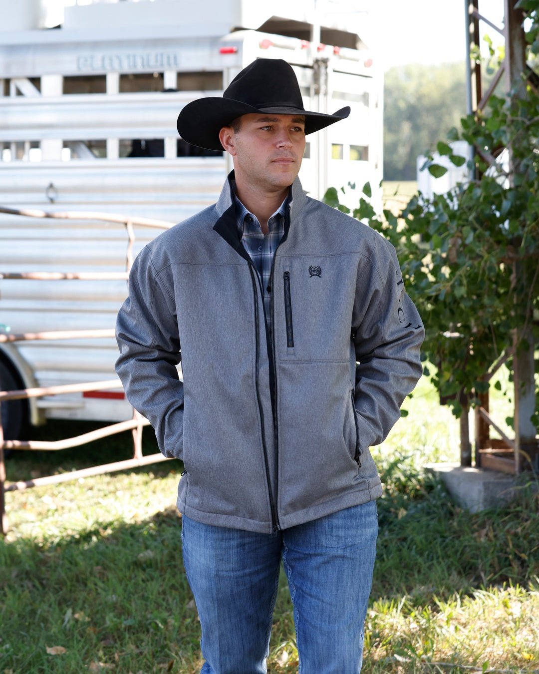 Cinch Men's Concealed Carry Bonded Jacket Gray MWJ1537008 - Southern Soule Designs