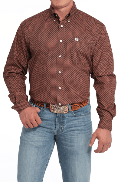 Cinch Men's Geometric Print Long Sleeve Western Shirt - Navy MTW1105846 - Southern Soule Designs