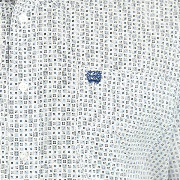 Cinch Men's Geometric Print Short Sleeve Shirt White MTW1111485 - Southern Soule Designs