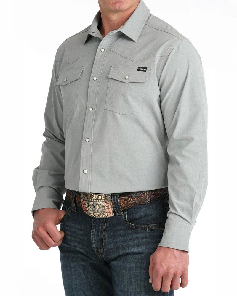 Cinch Men's Long Sleeve Camp Shirt Gray MTW1403005 - Southern Soule Designs