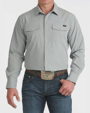 Cinch Men's Long Sleeve Camp Shirt Gray MTW1403005 - Southern Soule Designs