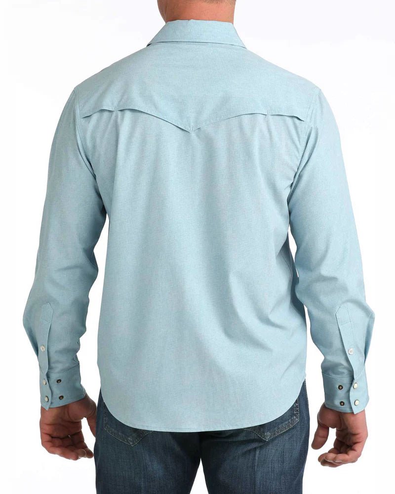 Cinch Men's Long Sleeve Camp Shirt Light Blue MTW1403006 - Southern Soule Designs
