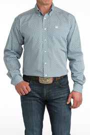 Cinch Men's Long Sleeve Print Shirt Blue MTW1106048 - Southern Soule Designs
