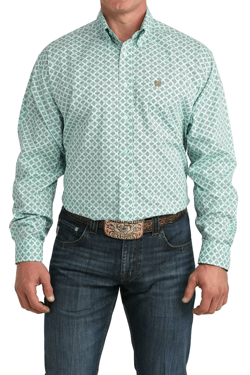 Cinch Men's Long Sleeve Print Shirt Blue MTW1106060 - Southern Soule Designs