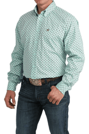 Cinch Men's Long Sleeve Print Shirt Blue MTW1106060 - Southern Soule Designs