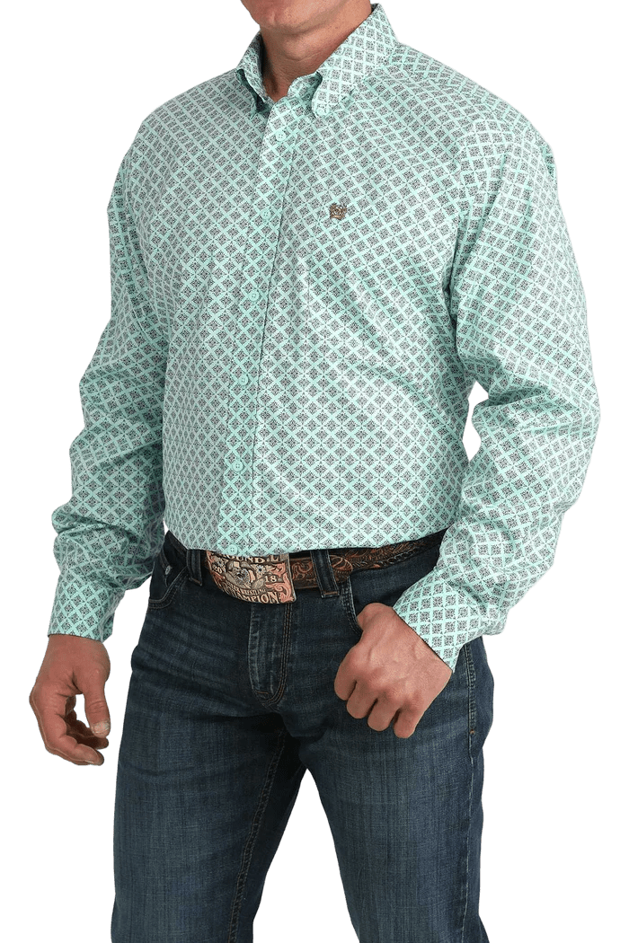 Cinch Men's Long Sleeve Print Shirt Blue MTW1106060 - Southern Soule Designs