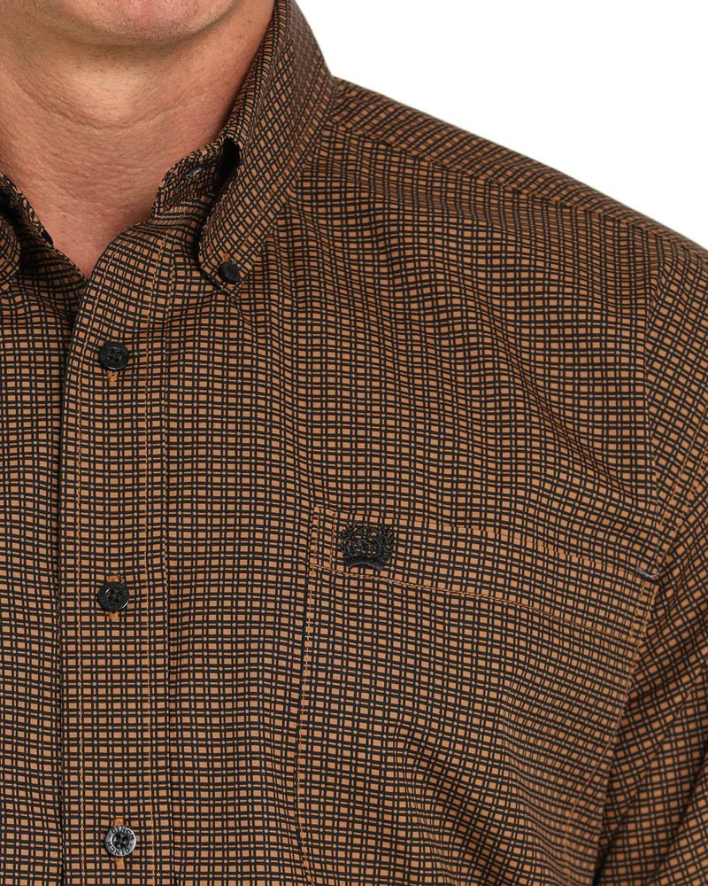 Cinch Men's Long Sleeve Print Shirt Brown MTW1106029 - Southern Soule Designs