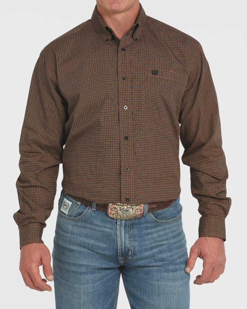 Cinch Men's Long Sleeve Print Shirt Brown MTW1106029 - Southern Soule Designs